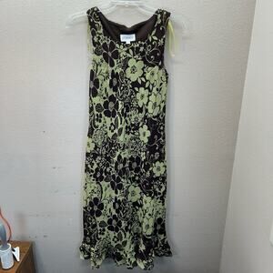 Vintage Studio I Earth tone Floral Midi Dress Y2K 90s Boho Fairy Hawaiian Earthy